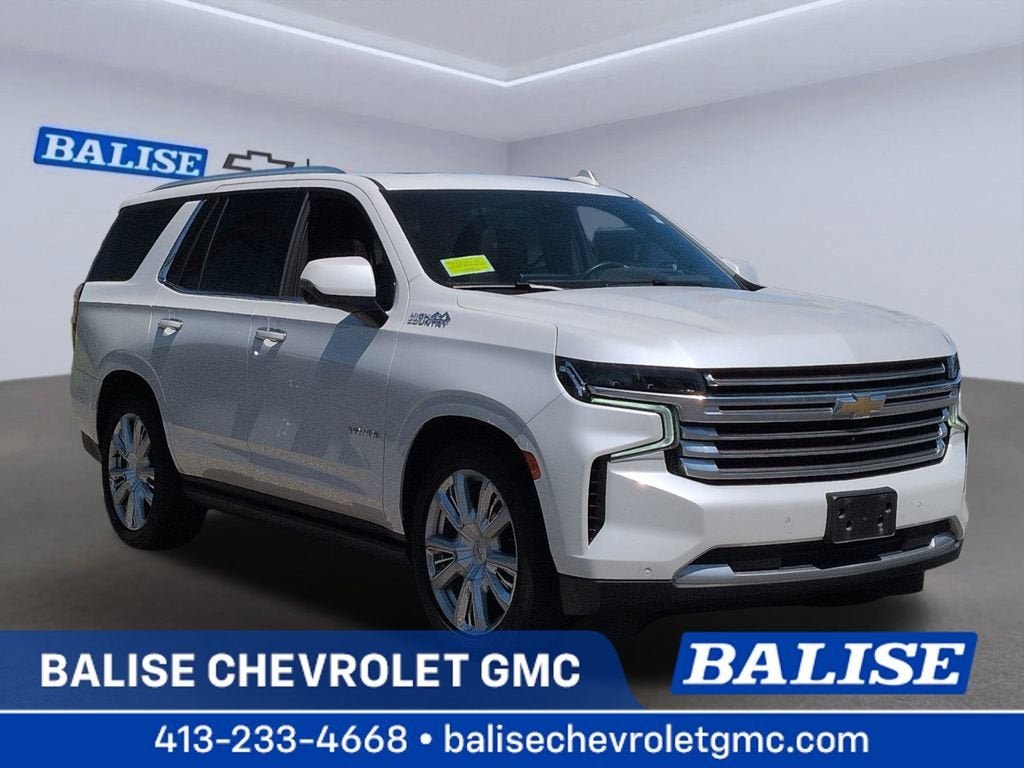 2024 Chevrolet Tahoe High Country in Iridescent Pearl Tricoat — front three-quarter view