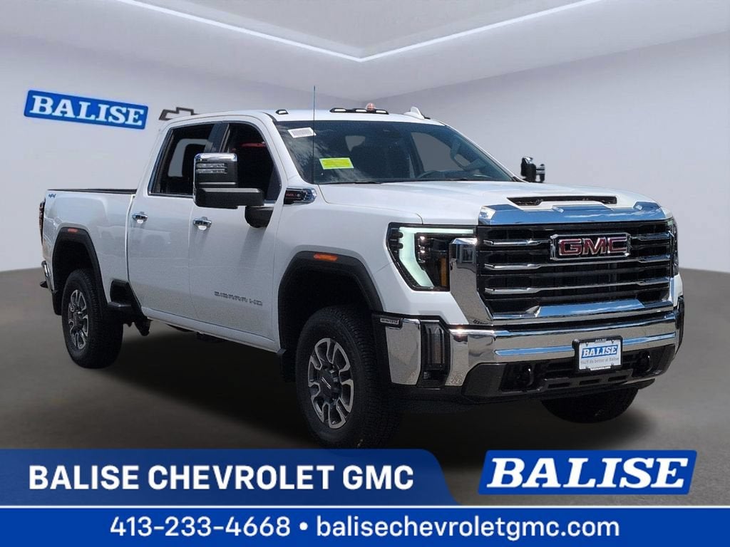 2026 GMC Sierra 2500 HD SLT in Summit White — front three-quarter view
