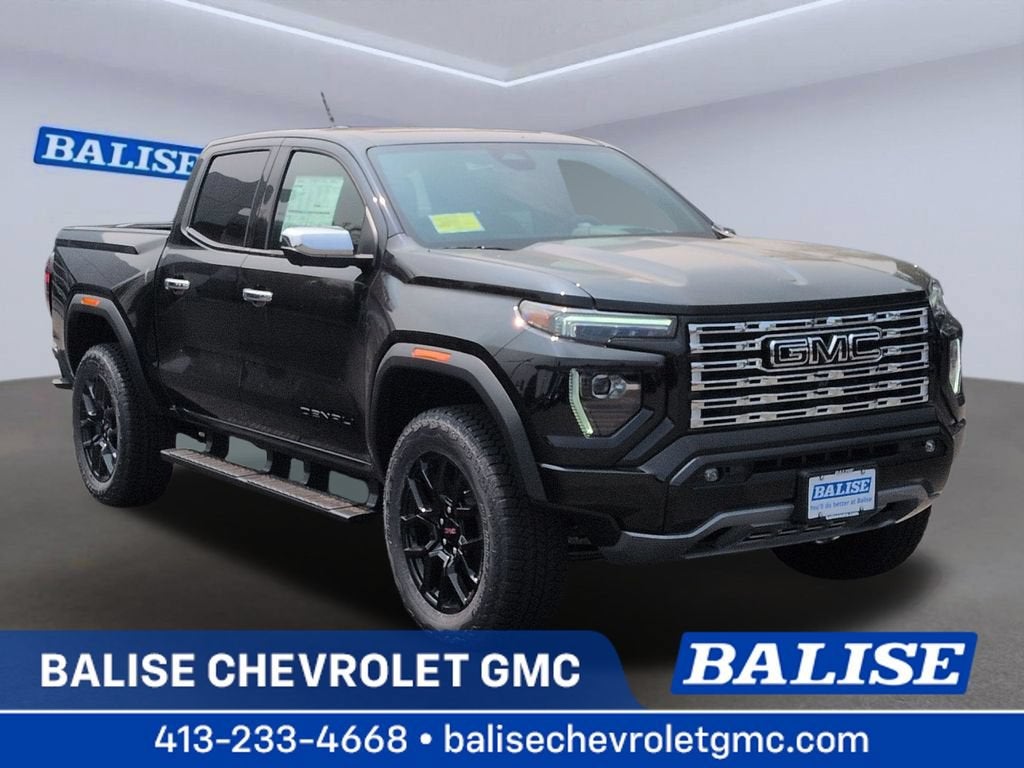 2026 GMC Canyon Denali in Onyx Black — front three-quarter view