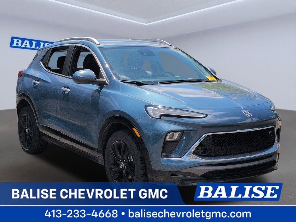 2024 Buick Encore GX Sport Touring in Ocean Blue Metallic — front three-quarter view
